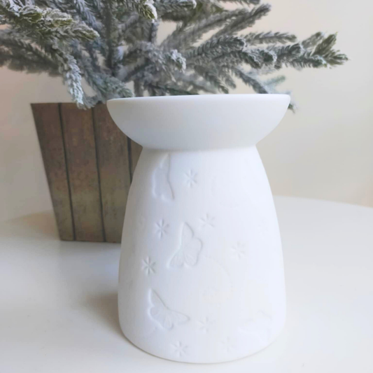 White Ceramic Butterfly Wax/Oil Burner