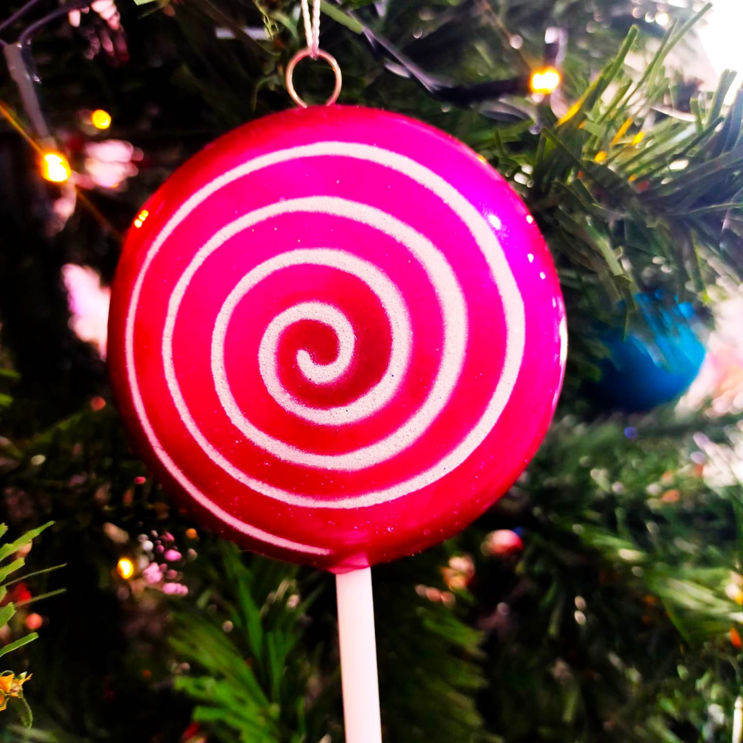 Hanging Lollipops - Hot Pink Swirl