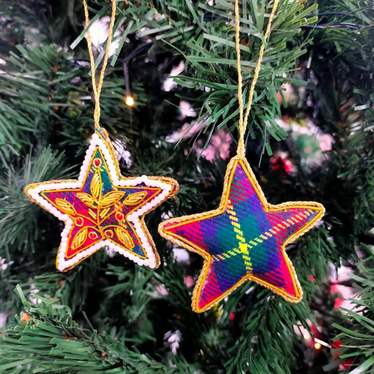 Tartan Decoration with Pearl Border - Star