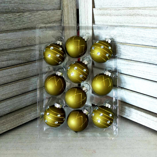 Olive Green Glass Baubles