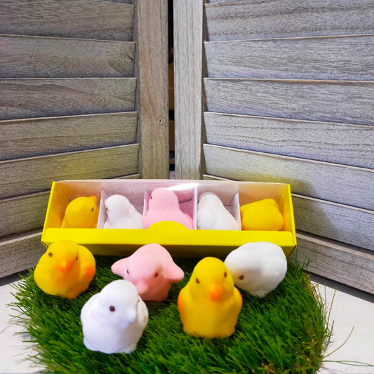 Flocked Baby Chicks - Pack of 5