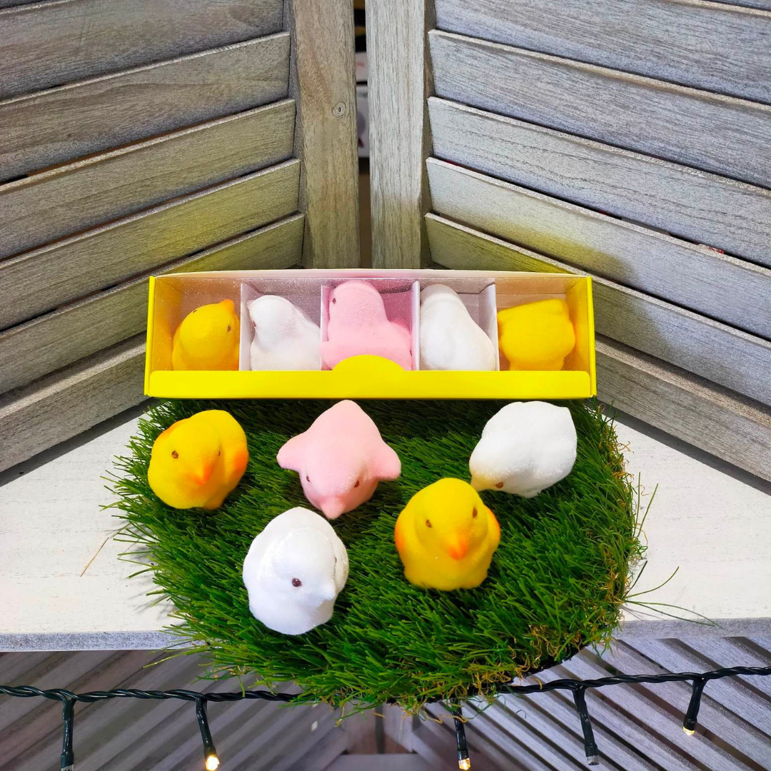 Flocked Baby Chicks - Pack of 5