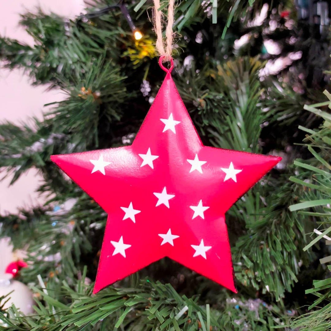 Red with White Tin Star